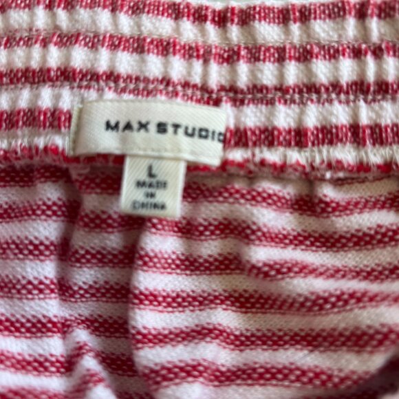 Max Studio Red and White Striped Casual Skirt Size Large - Picture 4 of 6